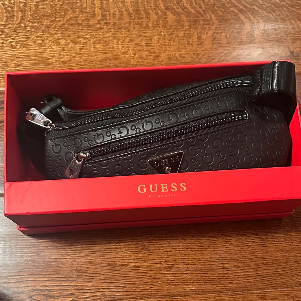 Guess Black Embossed Fannypack Shoulder Bag